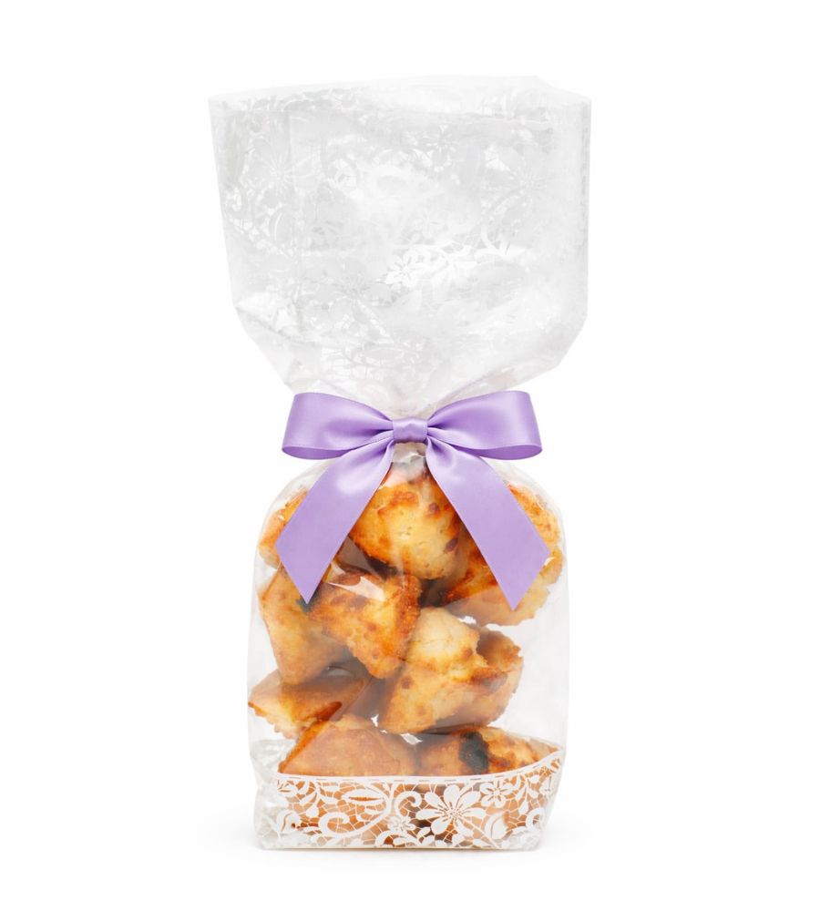 Dentelle blanche + nœud lilas Casse noisette